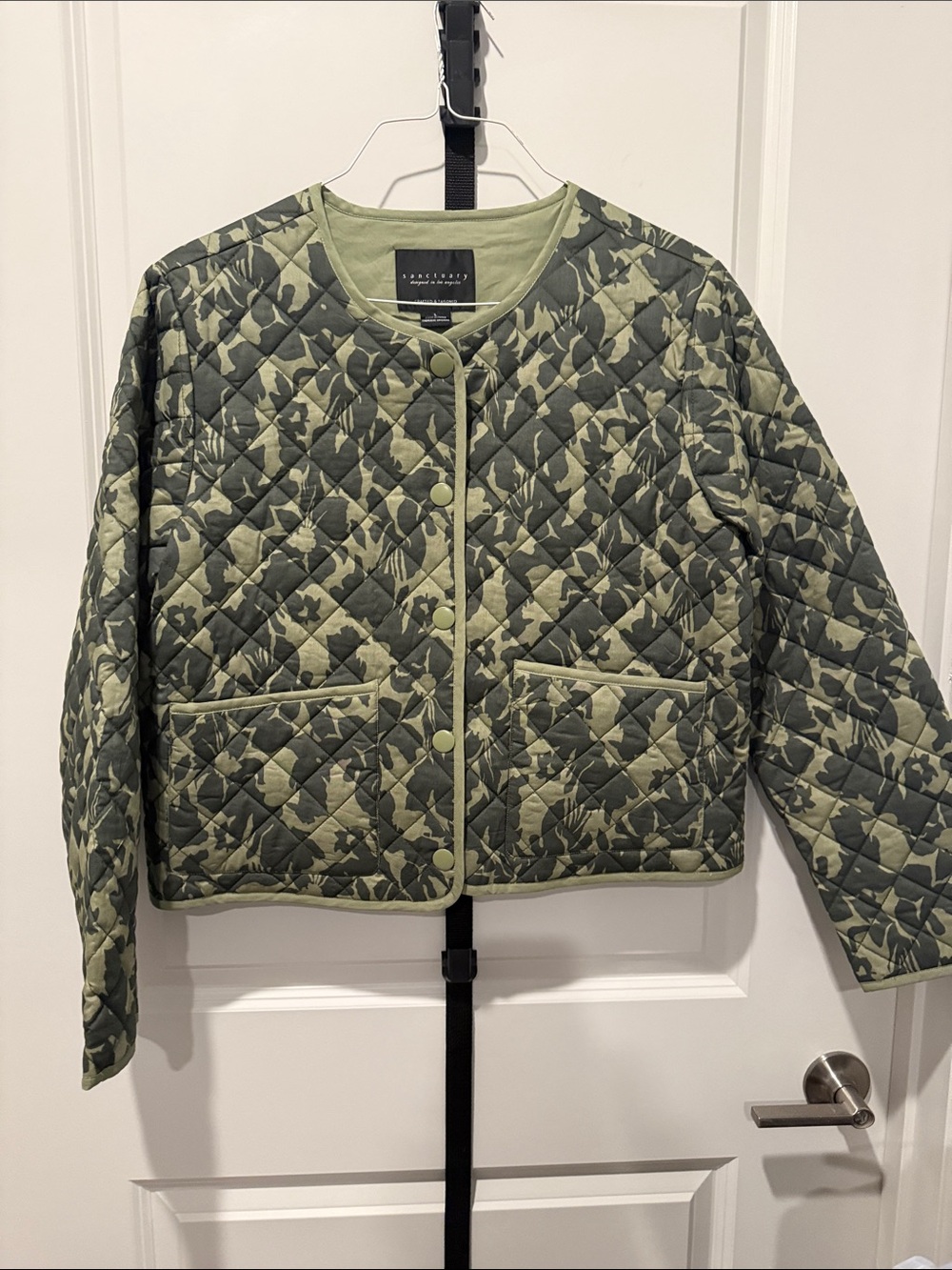 Sanctuary Green Quilted Camo Utility Jacket